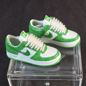 Mini Nike Air Force 1 Green Sneakers